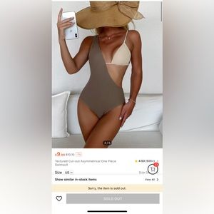 Textured Cut-out Asymmetrical  Swimsuit